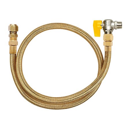 Kit Aperto Rápido, Ligação Flexível 120CM e Válvula de Esfera Angular 90º 1/2" GLP/GN 012899 Jackwal