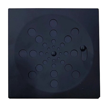 Grelha Abre e Fecha 10x10CM Quadrada sem Caixilho Preta J.J.M Esquadrias