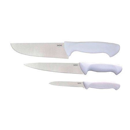 Kit 3 Facas do Assador 4/6/7" 3346 Branca Mor