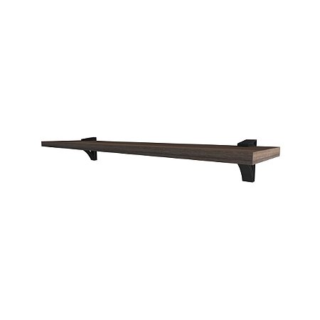 Prateleira com 2 Suportes para Fixação BELLE-2080-FF-NR 20 x 80cm Nogueira Multivisão