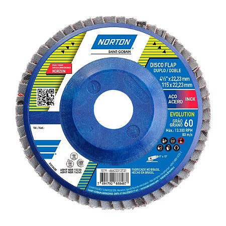 Disco Flap Evolution Classic 115X22MM Grão 60 Norton