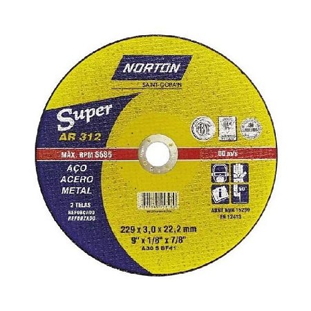 Disco de Corte AR.312 9X1/8X7/8 Norton