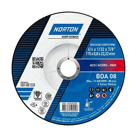 Disco Corte Ultra Fino 4.1/2X1/32X7/8 BDA08 Norton