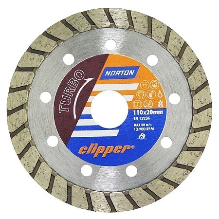 Disco Diamantado Clipper 110X20 Turbo Norton