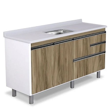 Gabinete Coz Coliseu para Pia 1,50m Nogal 5862-29 Rorato