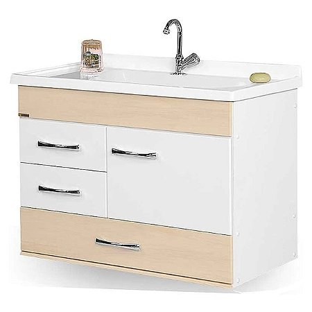 Mônaco Gabinete Ban 79,5cm Gavetão Aya sem Pia 5709-21 Rorato