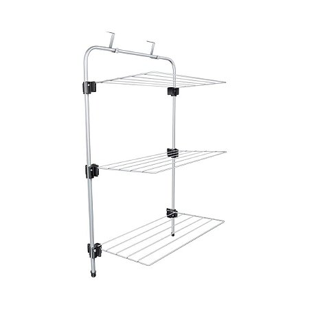 Varal para Porta de Aço 96,5 x 59,5 x 32,5 Prata Secalux