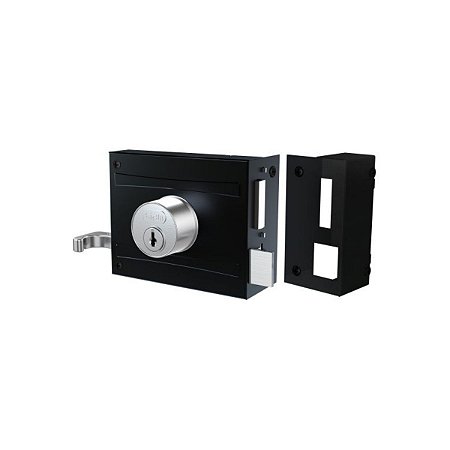 Fechadura de Sobrepor Preto Fosco Espelho Inox 701/100 Stam