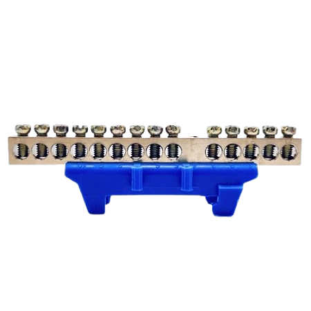 Barramento Neutro 14 Furos Tcm-Bar-14f-10 Azul Tcm