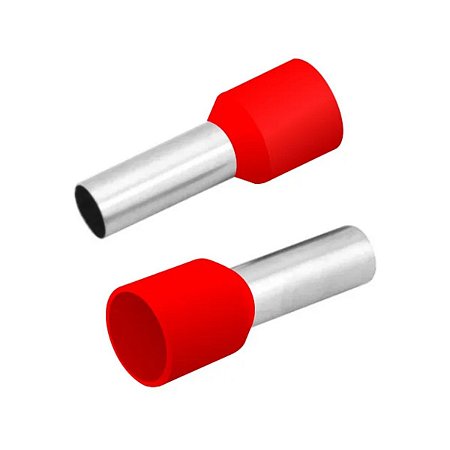 Terminal Pré Isolado Pino Duplo 2,50mm Vermelho Tcm