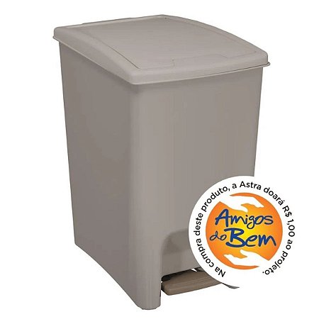 Lixeira Pedal Dupla Abertura 10l LPDA*Arg-Trc Argila/Terracota Astra