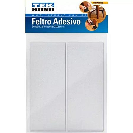 Feltros Retangular Adesivo 127x51mm Tekbond