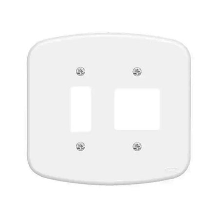 Placa 4X4 945 F12 1 Interruptor + 2 Interruptores 945 F12 Blanc Fame