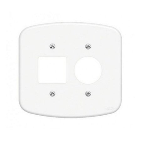 Placa 4X4 2 Interruptores + 1 Tomada 954 F25 Blanc Fame