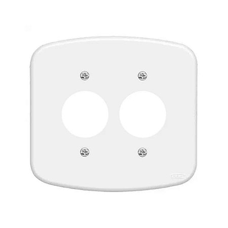 Placa 4x4 1 Tomada + 1 Tomada F55 0968 Blanc Fame