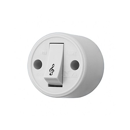 Pulsador Campainha Interruptor Externo 1 C 10A/250V Cinza Redondo 305 Fame