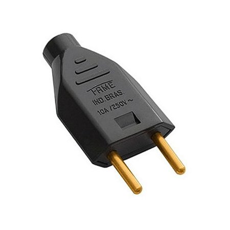 Plug Macho 2P 10A 2140 Preto Fame URL EXISTENTE