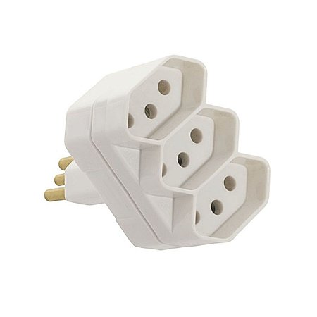 Plugue 2p+T 3 Saídas 10a / 250v Cinza Sobrepor 1491 Fame