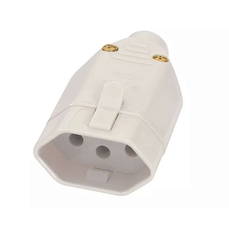 Plug Fêmea 2P+T 10A Cinza 1727 Fame