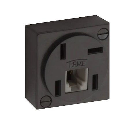 Tomada Sobrepor para Telefone com Adaptador 410 RJ11 Preta Fame