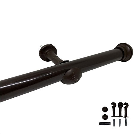 Varão De Cortina 19mm 1,50m Preto Fortral