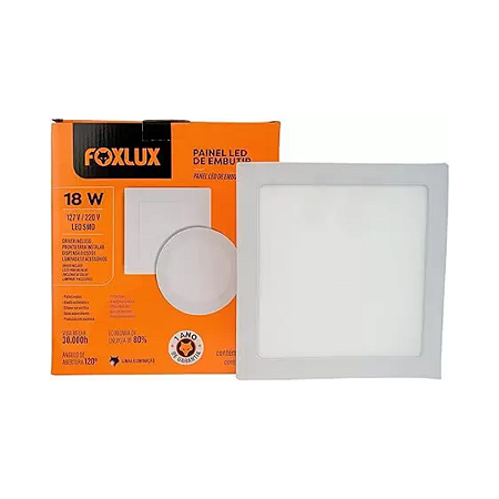 Painel Led de Embutir 18W Retangular 10x60 4000K Bivolt LED90.300 Foxlux