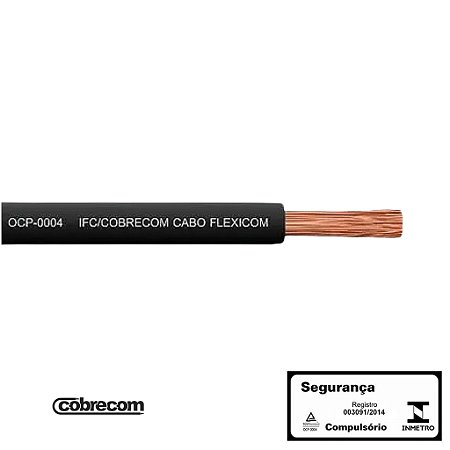 Cabo Flexível 6mm 750V Preto Por Metro Cobrecom 702517