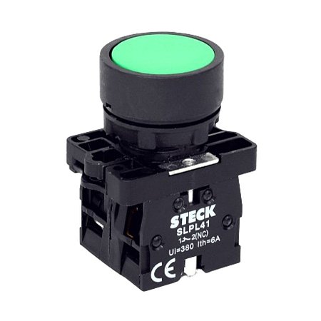 Botão de Impulsão 22mm Verde SLPRN2 Steck