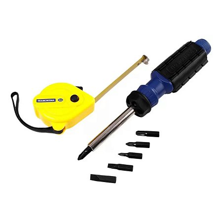Kit Ponteiras Chave com Adaptador e Trena Uso Doméstico 8 Peças 43408122 Tramontina