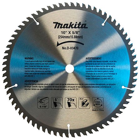 Disco 255x15,88MM 70 Dentes para Serra D03470 Makita