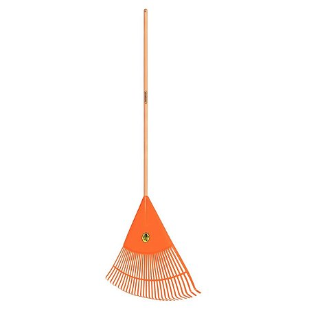Vassoura Plástica 120CM 30 Dentes Cabo de Madeira Laranja 77856801 Tramontina