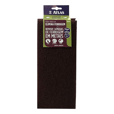 Fibra Abrasiva Madeira 11,5x29CM Preta AT95/20 Atlas