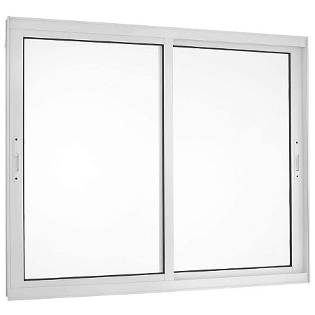 Janela de Correr 100x150 2 Folhas sem Grade Vidro Liso Alumínio Branco 5882 Esquadrisul