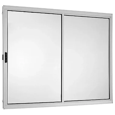 Janela de Correr 100x100 Direita 2 Folhas sem Grade Vidro Liso Alumínio Branco 5512 Esquadrisul