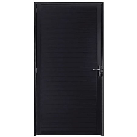 Porta Lambril 210x80 Direita Alumínio Preto com Fechadura 6465 Esquadrisul