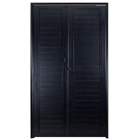 Porta Lambril Camarão 210x80 Esquerda Alumínio Preto 6488 Esquadrisul