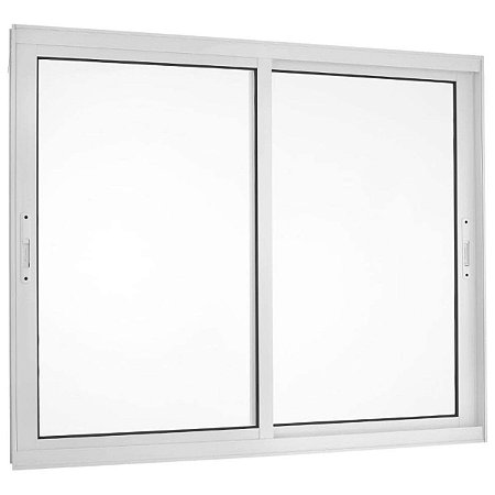 Janela de Correr 100x120 2 Folhas sem Grade Vidro Liso Alumínio Branco 5881 Esquadrisul