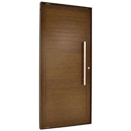 Porta Lambril Pivotante 220x100 Direita Alumínio Cerejeira com Puxador 6244 Esquadrisul