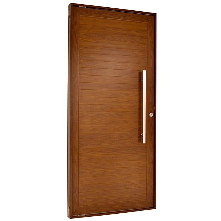 Porta Lambril Pivotante 220x120 Direita Alumínio Cerejeira com Puxador 6246 Esquadrisul