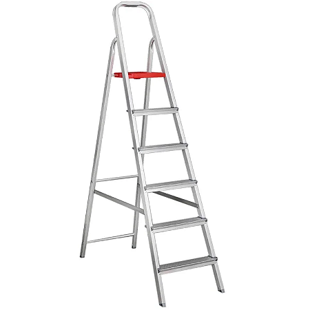 Escada Doméstica Alumínio 6 Degraus 1,75M Reisam