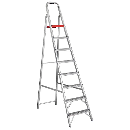Escada Doméstica Alumínio 8 Degraus 2,18M Reisam