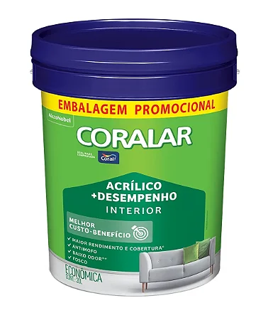 Tinta Coralar Acrílica Branco 20L Balde Coral 5885755 985081