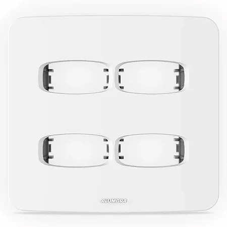 Placa 4x4 para 4 Módulos Separados Branco Gracia Maxx Alumbra 856724