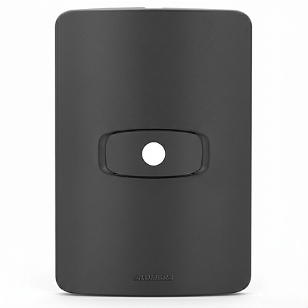 Placa com Suporte 4x4 Saída de Fio Preta Gracia Maxx Black Alumbra 934552