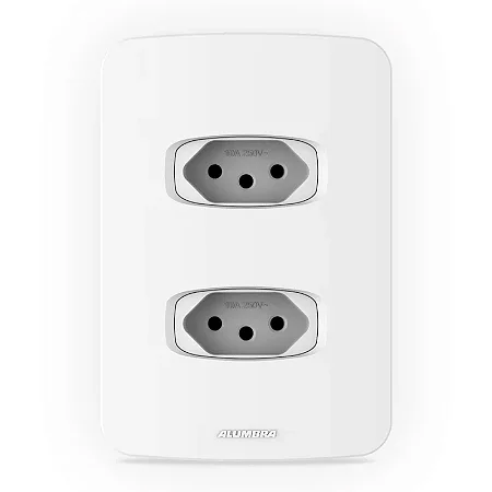 Conjunto 4x2 com 2 Tomadas 2P+T 10A Branco Gracia Maxx Alumbra 856588