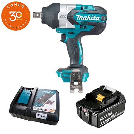 Combo Chave De Impacto 18V DTW1001ZG30ANOS com Bateria e Carregador Makita 204711
