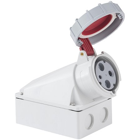 Tomada de Sobrepor Industrial Vermelho 2P+T 63 A 380-415Vca 9H Tramontina 984415