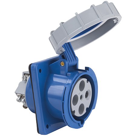 Tomada de Embutir Industrial Azul 3P+T 63 A 220-250Vca 9H Tramontina 984316