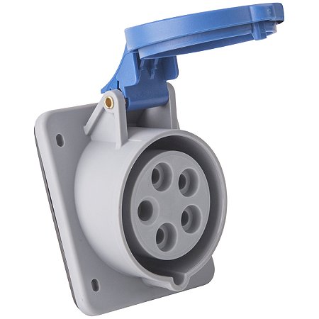 Tomada de Embutir Industrial Azul 3P+N+T 16 A 220-250Vca 9H Tramontina 984293