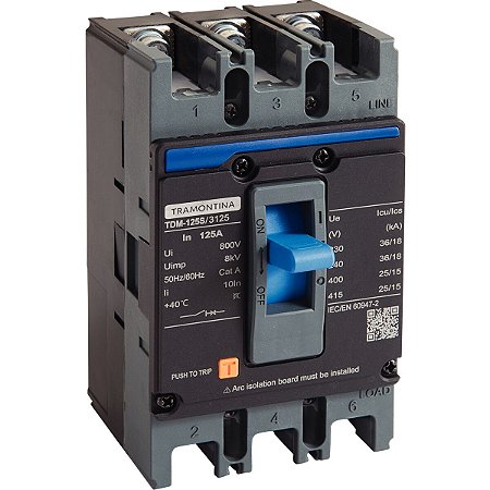 Disjuntor Caixa Moldada Tripolar TDM125S 125A 58014212 Tramontina 963335